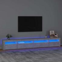 TV spintelė su LED apšvietimu, betono pilka, 270x35x40cm