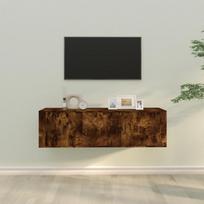TV spintelių komplektas, 2 dalių, dūminio ąžuolo, mediena