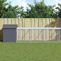 Viščiukų narvas su aptvaru, antracito, 117x1221x123cm, plienas