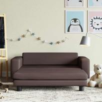 Vaikiška sofa su pakoja, ruda, 100x50x30cm, dirbtinė oda