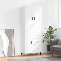 Komoda, baltos spalvos, 69,5x34x180cm, apdirbta mediena