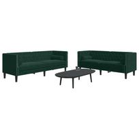 Chesterfield sofų komplektas su pagalvėlėmis, 2 dalių, žalia