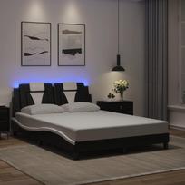 Lovos rėmas, Viana, su LED be čiužinio, juodas ir baltas, 120x200cm
