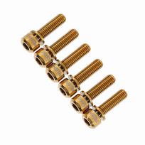 6pcs M5 x 18mm Titanium Stem Bolt With Washer Replacement For Bicycle(golden)