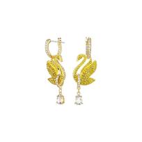 Swarovski Iconic Swan serijos lašo formos gulbės auskarai moterims, auksiniai 5647543 auksas