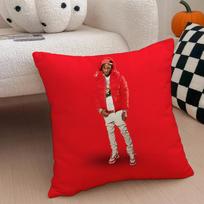 Youngboy Never Broke Again Cushion Cover Throw Pillow Cover Hidden Button Durable Polyester Chair Cushion Peach skin 18*18(CM)-1Pcs