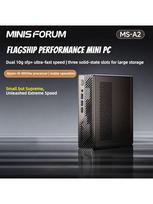 Minisforum MS-A2 Ryzen 9 7940HX 16 branduolių mini darbo stotis, dvigubi 10G SFP+ ir 2,5GbE 4 prievadai, Proxmox HomeLab serveris, 96GB DDR5, 3x M.2 Ryzen 9 7940HX pilka