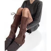 Winter Knitted Leg Warmers Bandage Bow Sweet Girls Solid Color Long Stockings Knitted Foot Cover Knee Socks Women Leg Warmers One Size