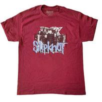 Men's Slipknot Goat Logo Demon (Back Print) Slim Fit T-shirt Medium Maroon S