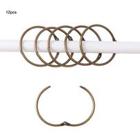 12PCS Rust Proof Shower Curtain Hooks Anti-Drop Circular Curtain Rings Strong Load-bearing Bathroom Curtain Rings Window Drapes bronza