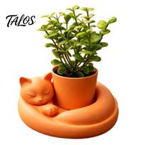 Mini Flower Pot Decor 3D Printed Succulents Planter, Creative with Artistic Sculptural Design, Desktop Plant Small Desk for Office Bedroom Shelf, Gift oranžinė
