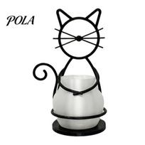 Textured Flower Pots Cat Pot Holder, Multifunctional Desktop Vase Pen Organizer for PLA Small Plants, Minimalist Stand with Pots, Home Decor B black