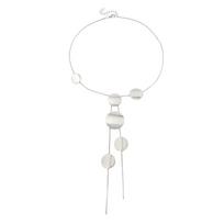 Fashion Geometric Necklace Round/Heart Shaped Metal Sequin Tassel Necklace Circular Design Irregular Arrangement