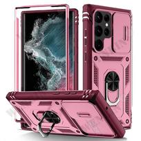 Case For Samsung S26 Ultra S25 S24 S23 Plus S25 FE A57 A56 A37 A36 A17 A16 5G Heavy Duty with Camera 360 Degree Kickstand Cover Samsung S23 rožinė