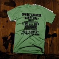 Combat Engineer T-shirt Tops Tees Unisex Army Sapper Clear The Way Military Iraq War Combat Vet L