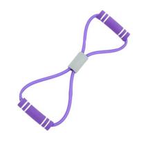 Yoga Sports Resistance Band with Grip 8-shaped Elastic Exercise Band Muscle Training Auxiliary Tool Yoga Chest Expander Gym Fitness violetinė