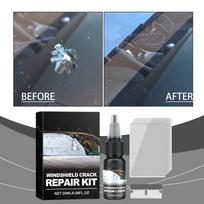 20 ml Stiklo įtrūkimų taisymo rinkinys su skaidriu, Automobilio priekinio stiklo nano skysčio rinkiniu One Size juoda