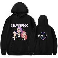 Mada KPop Demonų Medžiotojai Džemperiai Rudens Ilgomis Rankovėmis Unisex Harajuku Puloveriai Gatvės Drabužiai Juokingi Drabužiai Džemperis XS juoda