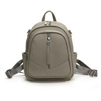 Women's Large Capacity PU Candy Color Dopamine Color Backpack Coin Wallet Fashion pilka spalva