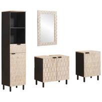 Vonios komplektai su stalčių 4 pcs Baltos skalbimo apdaila