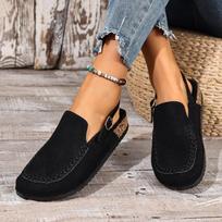 High-top Bocken Shoes, Head-covering Half-slipper, Retro One-piece Shoe, Retro Lazy Slipper 36 juoda