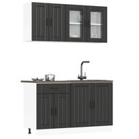 Virtuvinių spintelių komplektas, 4 dalių, Lucca, juoda