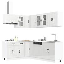 Virtuvinių spintelių komplektas, 11 dalių, Kalmar, balta