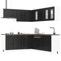 Virtuvinių spintelių komplektas, 11 dalių, Kalmar, juoda