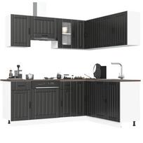 Virtuvinių spintelių komplektas, 11 dalių, Lucca, juoda