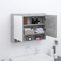 Veidrodinė vonios spintelė, betono pilka, 80x15x60cm, MDF