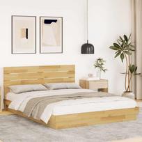 lovos rėmas su galvūgaliu be čiužinio 150x200 cm ąžuolo masyvo