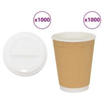 popieriniai kavos puodeliai su dangteliais 1000 vnt 16oz 400 ml