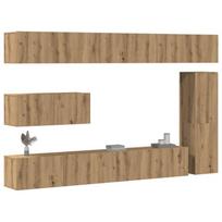 7 dalių sieninis televizoriaus spintelės komplektas Artisan Oak