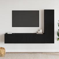 TV spintelių komplektas 4 pcs Juodas ąžuolas Apdirbta mediena