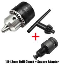 1.5-13mm Drill Chuck,1/2-20UNF Mount Impact Driver Bits Chuck Conversion Hex Shank/SDS-Plus Socket Square Adapter with Chuck Key