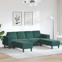 Svetainės sofa 3 pcs Tamsiai žalia 250 x 188 x 76 cm