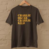 CHARLIE OSCAR CHARLIE KILO T-SHIRT (rude funny offensive army phonetics cock) Unisex T-Shirt M