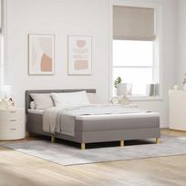 LED Čiužinio Lova su LED juostelėmis Taupe 160 x 200 cm audinys