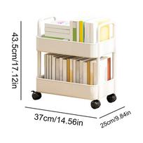 2 Tier Durable Rolling Trolley Snack Storage Rack Multi-storey Cart Storage Shelf Movable Gap Storage Rack Kitchen Bathroom balta