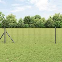 Tvora su stulpais Pilka 0,4 x 50 m Plienas ir PVC