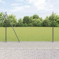 Tvora su stulpais Pilka 1,6 x 10 m Plienas ir PVC