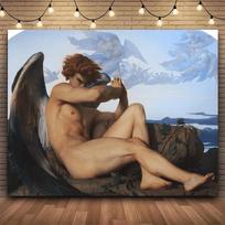 Art Alexandre Cabanel The Fallen Angel Tapestry Print Large Tapestry Wall Hanging Wall Tapestry  Decor Living Room Bedroom Home 74x94cm(29x37in)