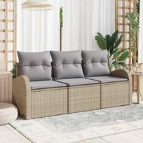 Sodo Sofų Rinkinys 3 pcs smėlio ir šviesiai pilkos spalvos