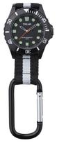 CREPHA Pocket Watch Carabiner Watch Analog 5 ATM Water Resistant Nylon Strap Keychain Black Gift Men's juoda