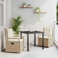 Sodo valgomojo komplektas 3 pcs Bežė ir kreminė balta