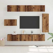 TV spintelių komplektas 8 pcs Senovinis medis Apdirbta mediena