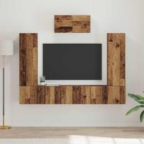 TV spintelių komplektas 7 pcs Senovinis medis Apdirbta mediena