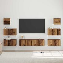 TV spintelių komplektas 8 pcs Senovinis medis Apdirbta mediena