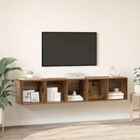 TV spintelės komplektas 2 pcs Senovinis medis Apdirbta mediena
