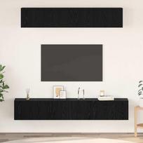 TV spintelių komplektas 5 pcs Juodas ąžuolas Apdirbta mediena